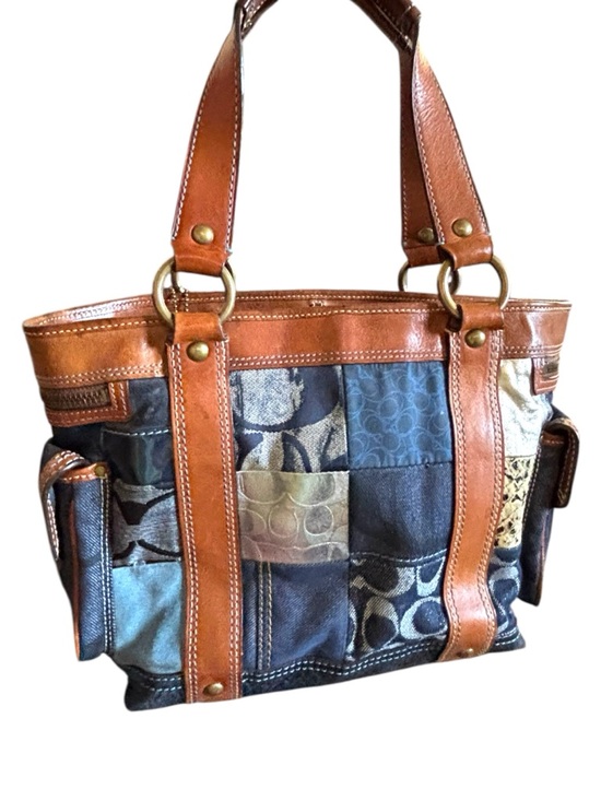 Coach Handbags - Coach Legacy RARE Limited Edition Mosaic Denim Patchwork Tote Bag Blue Signature